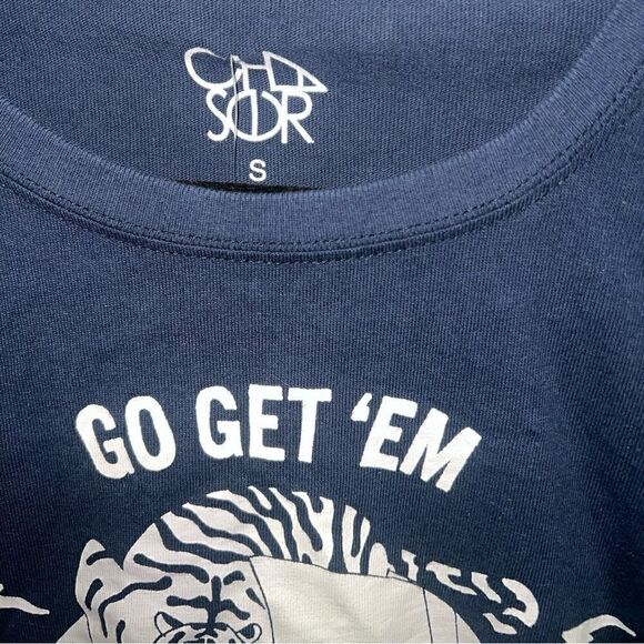 Chaser crop fit Tiger Football Camp Sweatshirt Mood Indigo Size Smsll - Picture 6 of 7